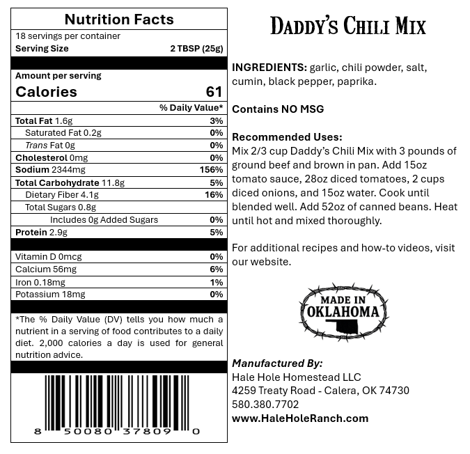 Daddy's Chili Mix